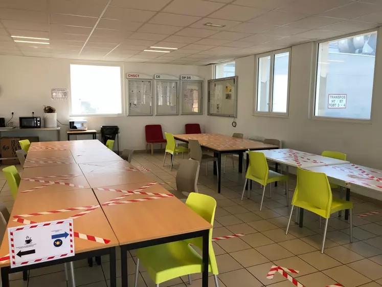 Salle de pause pour les salariés à Laiterie Saint Père