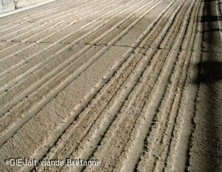 BÉTON SCARIFIÉ APRÈS DURCISSEMENT. Une technique
qui convient bien aux aires d’exercice et d’attente.