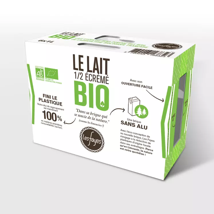 Pack lait bio Les Fayes (groupe Terra Lacta)