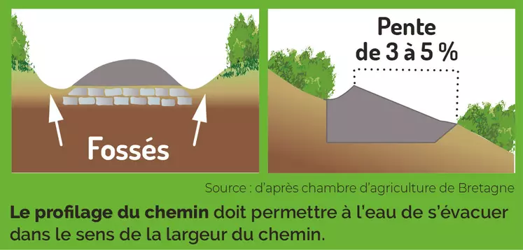 Schéma de deux profils de chemin de pâturage