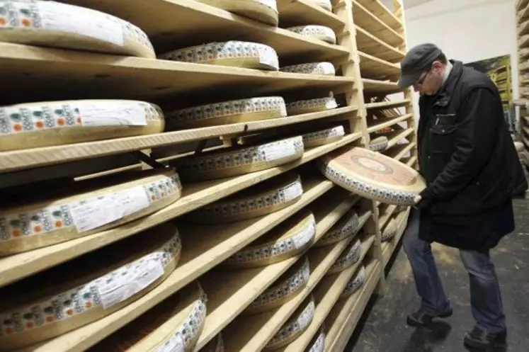 Meules de comté au Marché international de Rungis. 52 000 tonnes de fromages ont été vendus en 2012.