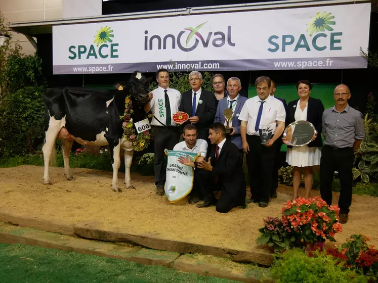 Capjnivana (Abbott) - Gaec du bois brillant/JLD Genetics/Rey Holsteins/Agribert/Dupasquier/Serrabassa dans le Maine et Loire - championne adulte et Grande championne