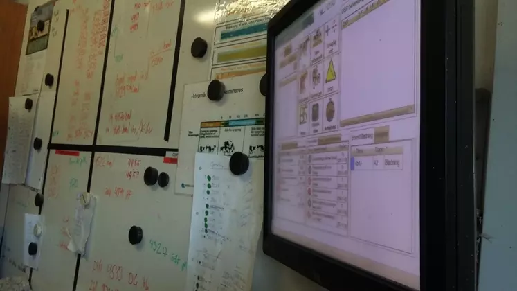Au Danemark, les éleveurs utilisent beaucoup les données numériques. Le pilotage de l’entreprise s’appuie sur différents tableaux de bord. © C. Bausson