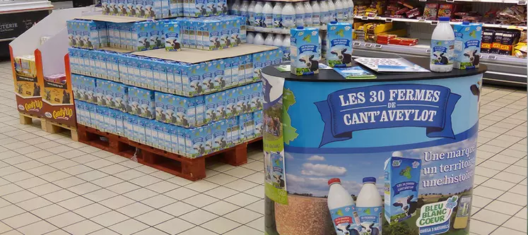 En prix consommateur, le lait UHT Cant’Avey’Lot s’affiche autour de 94 centimes le litre. © Cant'Avey'Lot