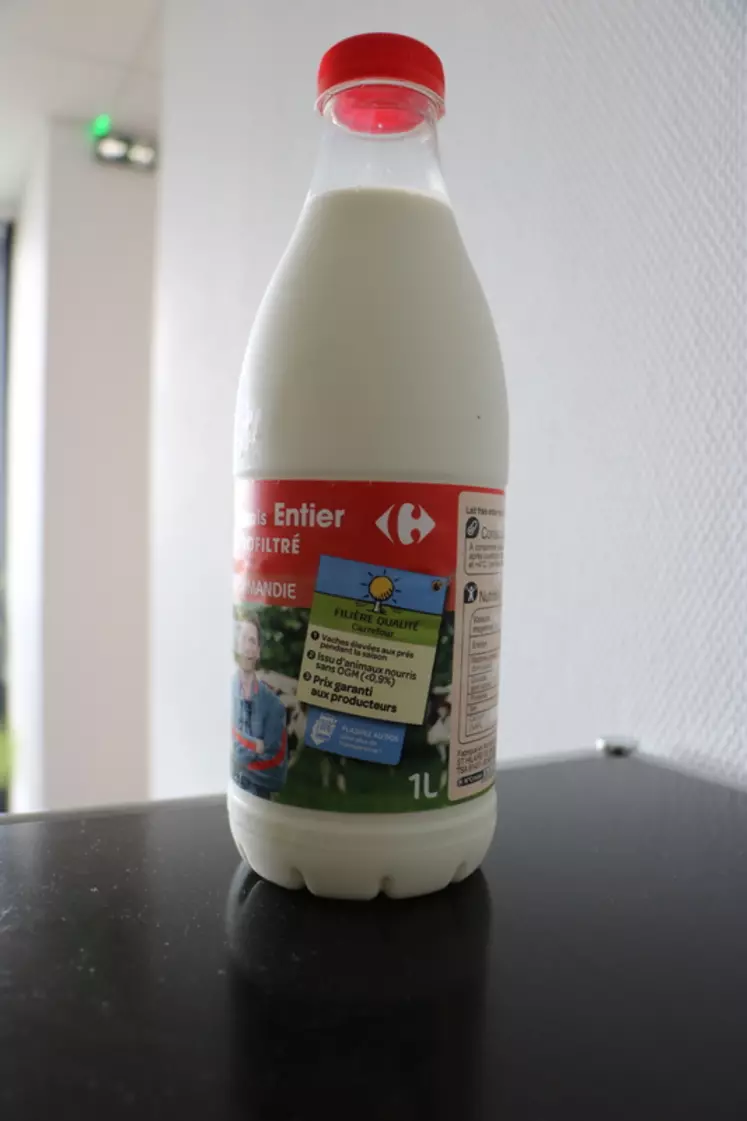 Le lait frais microfiltré a sa blockchain ave,c pour l'instant, une carte avec les élevages concernés, un schéma sur la ration des vaches, un autre sur la microfiltration...   © C. Pruilh