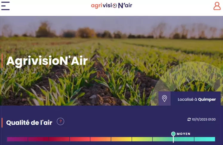 La page d'accueil du site internet AgrivisioN'Air