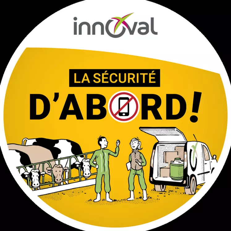 Le stickers d'Innoval pour sensibiliser à la sécurité dans les élevages.