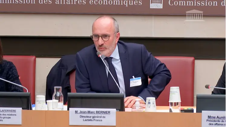 Capture écran vidéo Assemblée nationale Jean-Marc Bernier, directeur général de Lactalis France