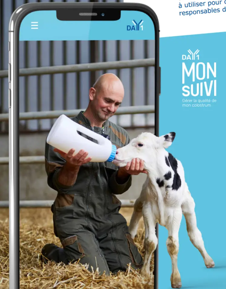 <em class="placeholder">éleveur faisant boire le colostrum à un veau, au biberon</em>