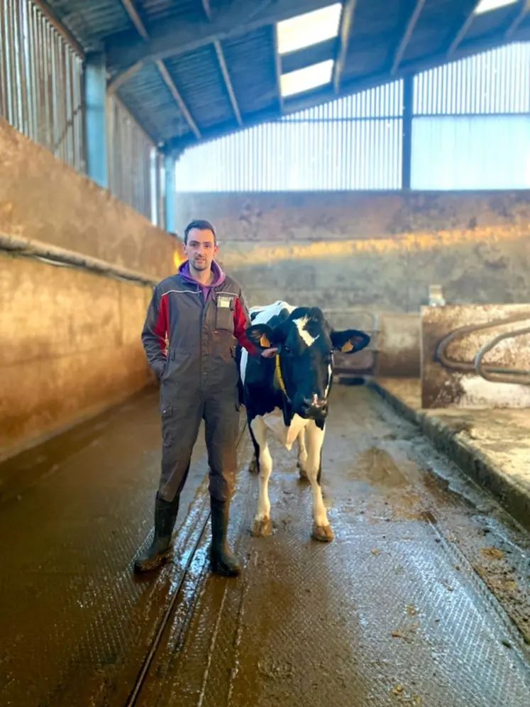 <em class="placeholder">Victor Buns à la tête, avec son oncle et un cousin salarié, d’une exploitation de 120 vaches à Bailleul dans le Nord, à la frontière avec la Belgique.</em>