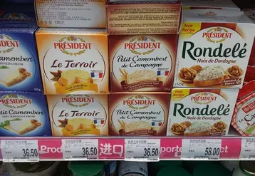 Pour les fromages, environ 20 000 tonnes de moins seraient importées (-17% d'importations) par la Chine en 2020. 