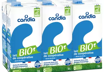 Cette brique lancée en novembre 2020 se veut à un prix accessible pour le consommateur : 1,05 €/l pour le lait bio et 0,79 € pour le lait conventionnel.  © Candia
