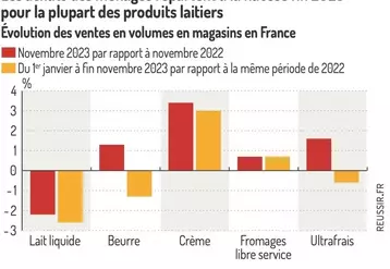 Produits laitiers : la consommation des ménages français reprend des couleurs