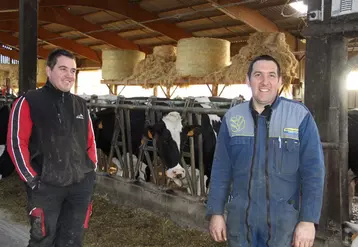 Christophe Baudoin, 36 ans, et son frère Vincent, 40 ans, ne craignent pas d’essayer de nouvelles pratiques pour produire plus de lait et maîtriser les charges.