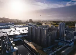 L'usine Danone de Ferrière-en-Bray, en Seine-Maritime, transforme les 188 millions de litres de lait des 362 exploitations adhérentes de Caplait.  