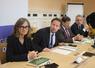 Le préfet des Landes, Gilles Clavreul (au centre), et la directrice de la Draaf de Nouvelle-Aquitaine, Virginie Alavoine (au premier plan)