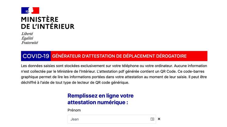 file-Après avoir renseigné son nom, prénom, adresse, date de naissance et choisi un motif de déplacement, la plate-forme génère un fichier au format PDF à sauvegarder sur son smartphone.