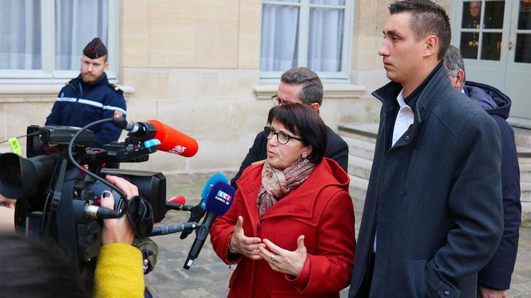 file-Christiane Lambert, présidente de la FNSEA, et Samuel Vandaele, président des Jeunes Agriculteurs, ont été reçus par le Premier Ministre Édouard Philippe à l’Hôtel Matignon.