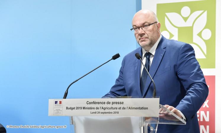 file-Présentation du projet de budget 2019 du Ministère de l’Agriculture et de l’Alimentation par Stéphane Travert.