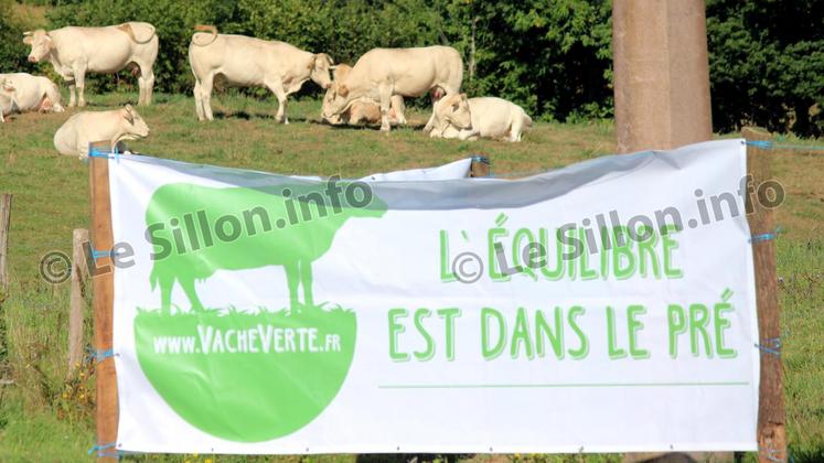 file-Les actions se multiplient pour montrer les contributions de l’élevage à la réduction des gaz à effet de serre comme, par exemple, l’opération Vache verte, lancée cet été par la FNSEA.