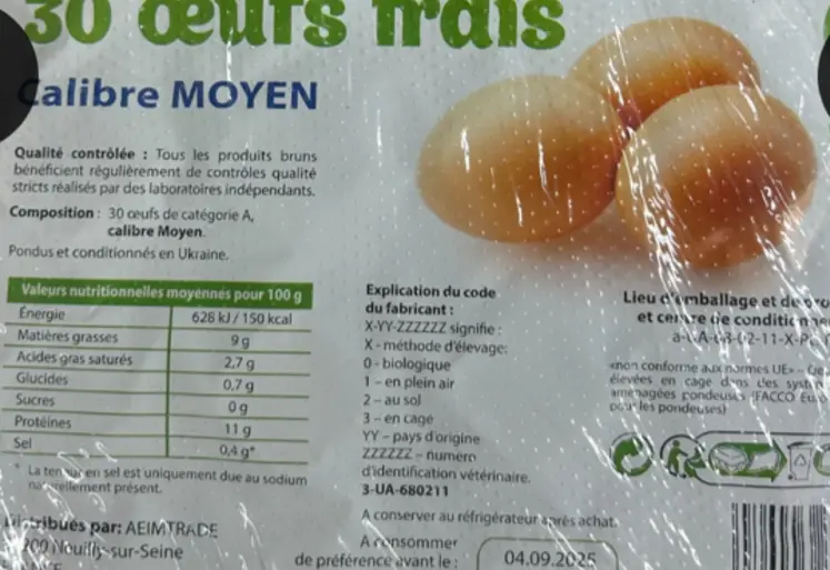 plateau d'oeufs en GMS