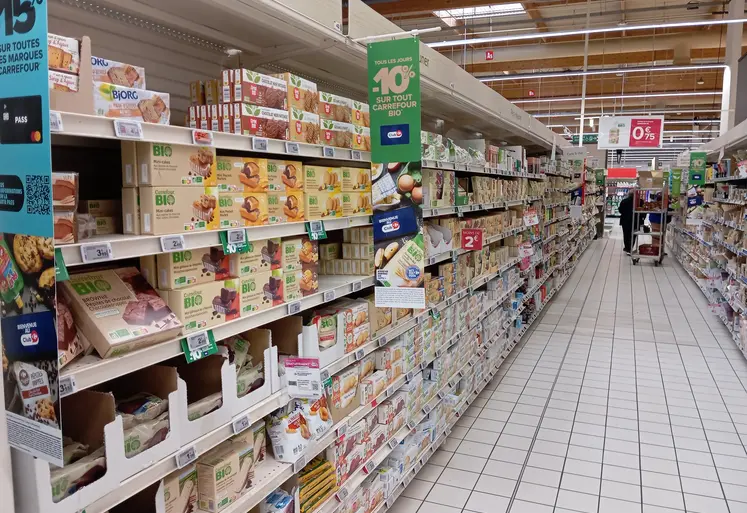 rayon bio en supermarché