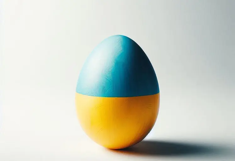 oeuf aux couleurs de l'Ukraine