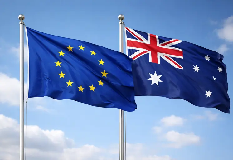 Drapeaux de l'UE et d'Australie ensemble