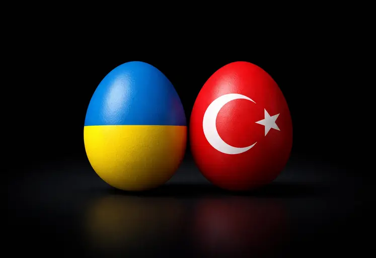 Œufs aux drapeaux ukrainien et turc