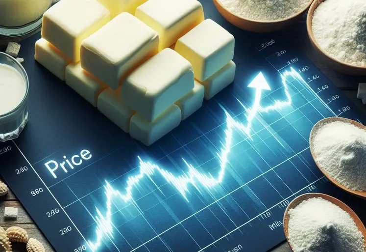 calculatrice sous des produits laitiers