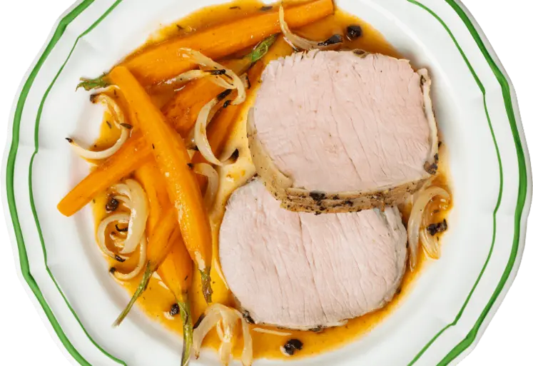 roti de veau et carotte