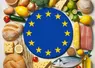 Un drapeau européen entouré d'aliment