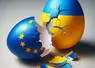 oeufs peints au couleurs de l'UE et de l'Ukraine