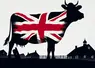 une silhouette de vache dans laquelle on voit le drapeau du royaume uni