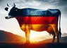 une silhouette de vache laitière dans laquelle on voit le drapeau allemand