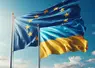 le drapeau de l'union européenne et le drapeau de l'ukraine côte à côte