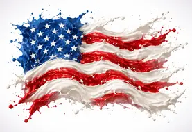 Drapeau américain en éclaboussures de lait