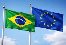 Drapeaux du Brésil et de l'UE