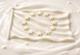 Drapeau européen sculpté dans du lait