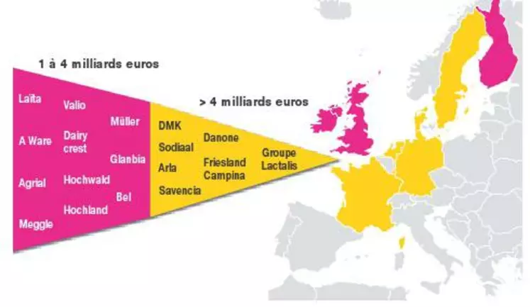 Les leaders européens de
la transformation laitière
(par chiffres d'affaires)