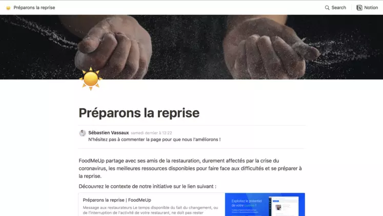 Foodmeup lance la page Préparons la reprise