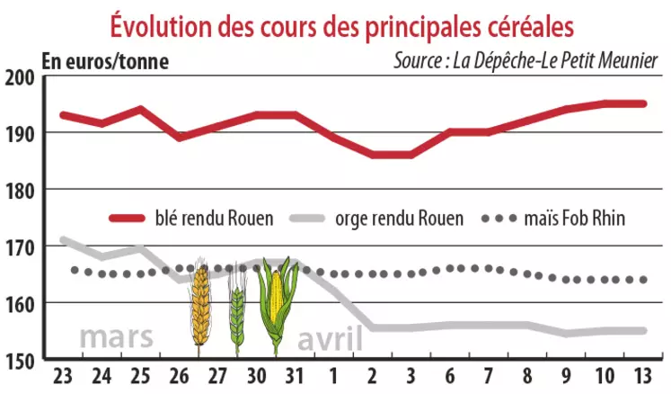 Evolution des cours des principales céréales