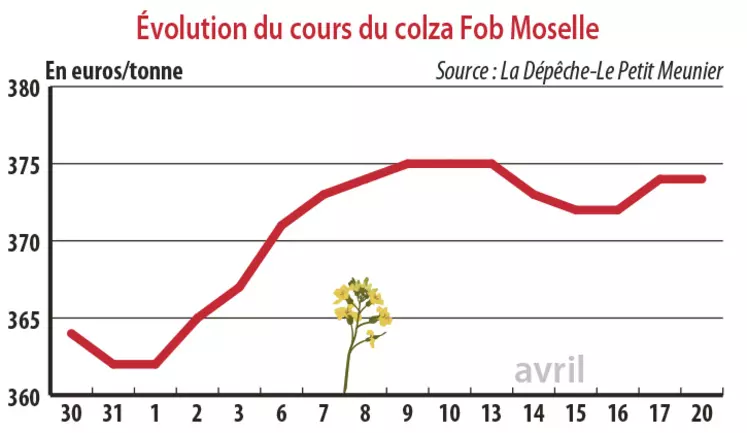 Evolution des cours du colza