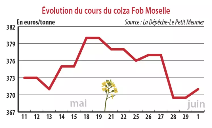 Evolution des cours du colza