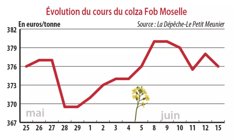 Evolution des cours du colza