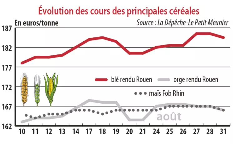 Evolution des cours des principales céréales