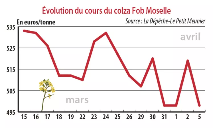 Evolution des cours du colza