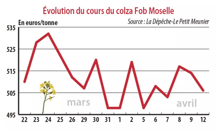 Evolution des cours du colza