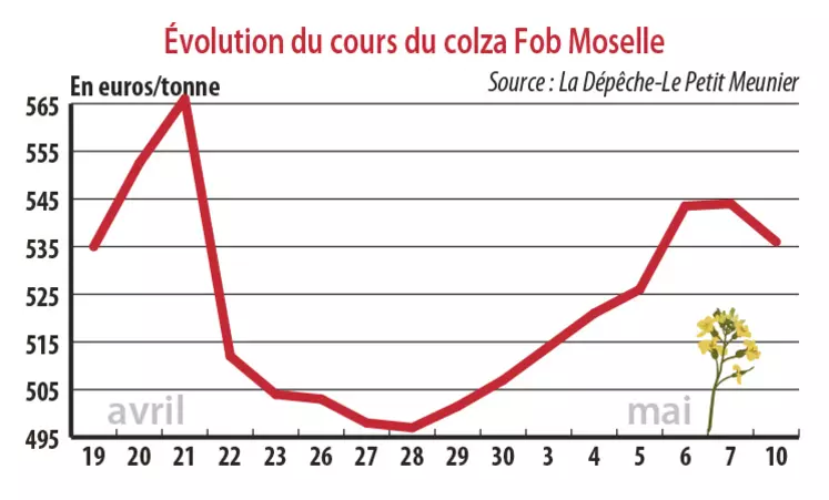 Evolution des cours du colza