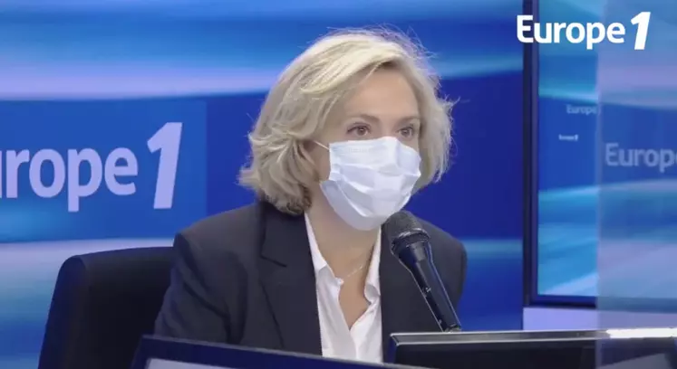 Valérie Pécresse, présidente de la région Ile-de-France hier sur Europe 1. © Capture d'écran Europe 1